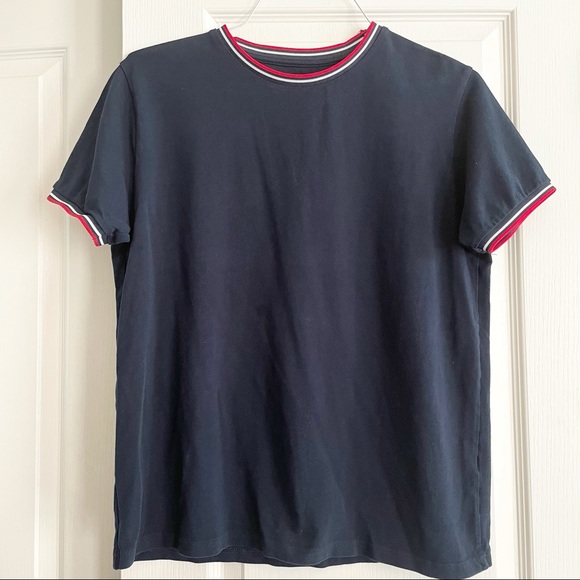 Denim & Flower Men’s Short Sleeve Tee Navy Stripe - Picture 1 of 7